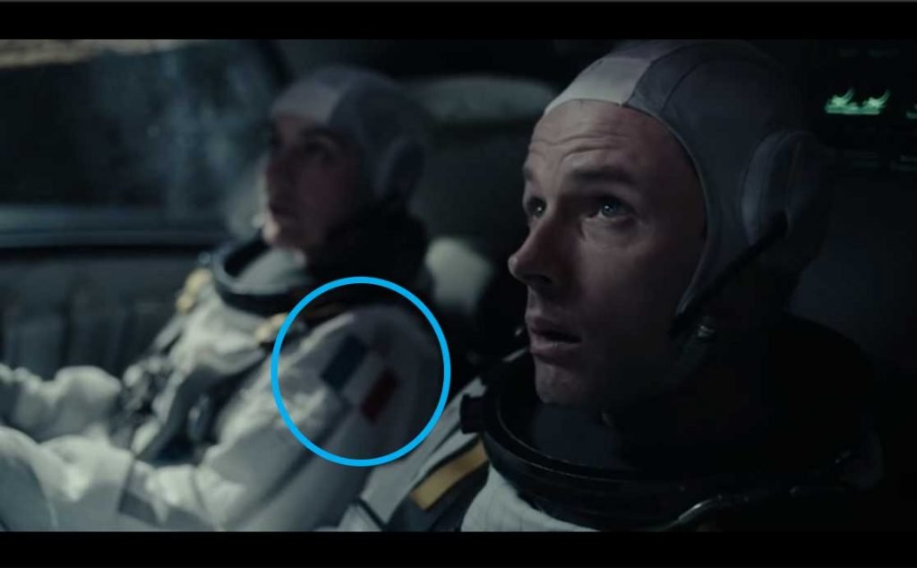 Moonfall astronaut wearing a French flag on their space suit